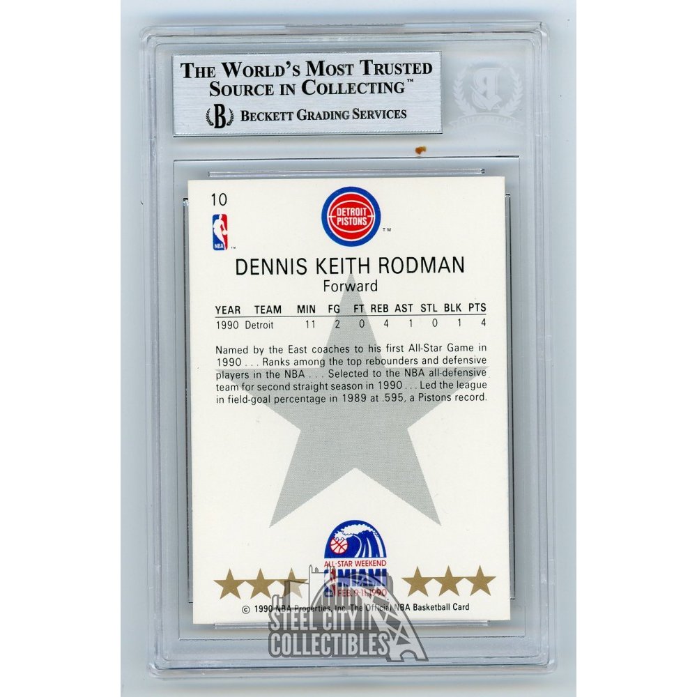 1990 NBA Hoops Dennis Rodman #10 Detroit Pistons All Star Card HOF