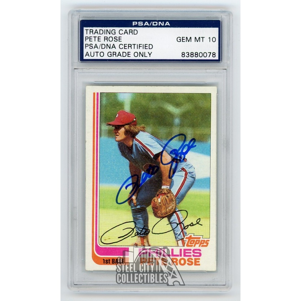 Pete Rose 1982 Topps Autographed Card #780 - PSA/DNA Gem MT 10