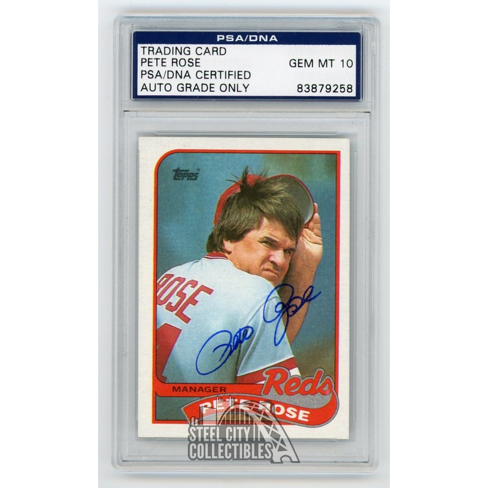Pete Rose 1989 Topps Autographed Card 505 PSA/DNA Gem MT 10 Steel City Collectibles