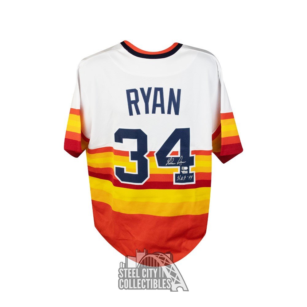 Nolan Ryan HOF 99 Autographed Houston Astros Nike Baseball Jersey - Fanatics