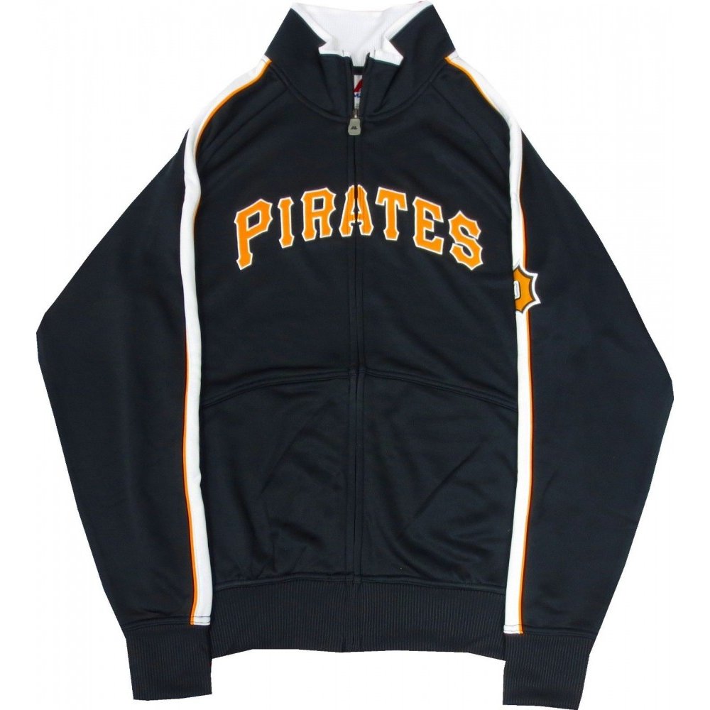 Pittsburgh Pirates MLB Majestic Full-Zip Black Track Jacket