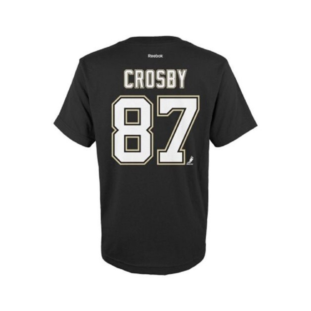 Sidney Crosby Reebok NHL Pittsburgh Penguins Hockey Black Name & Number  T-Shirt