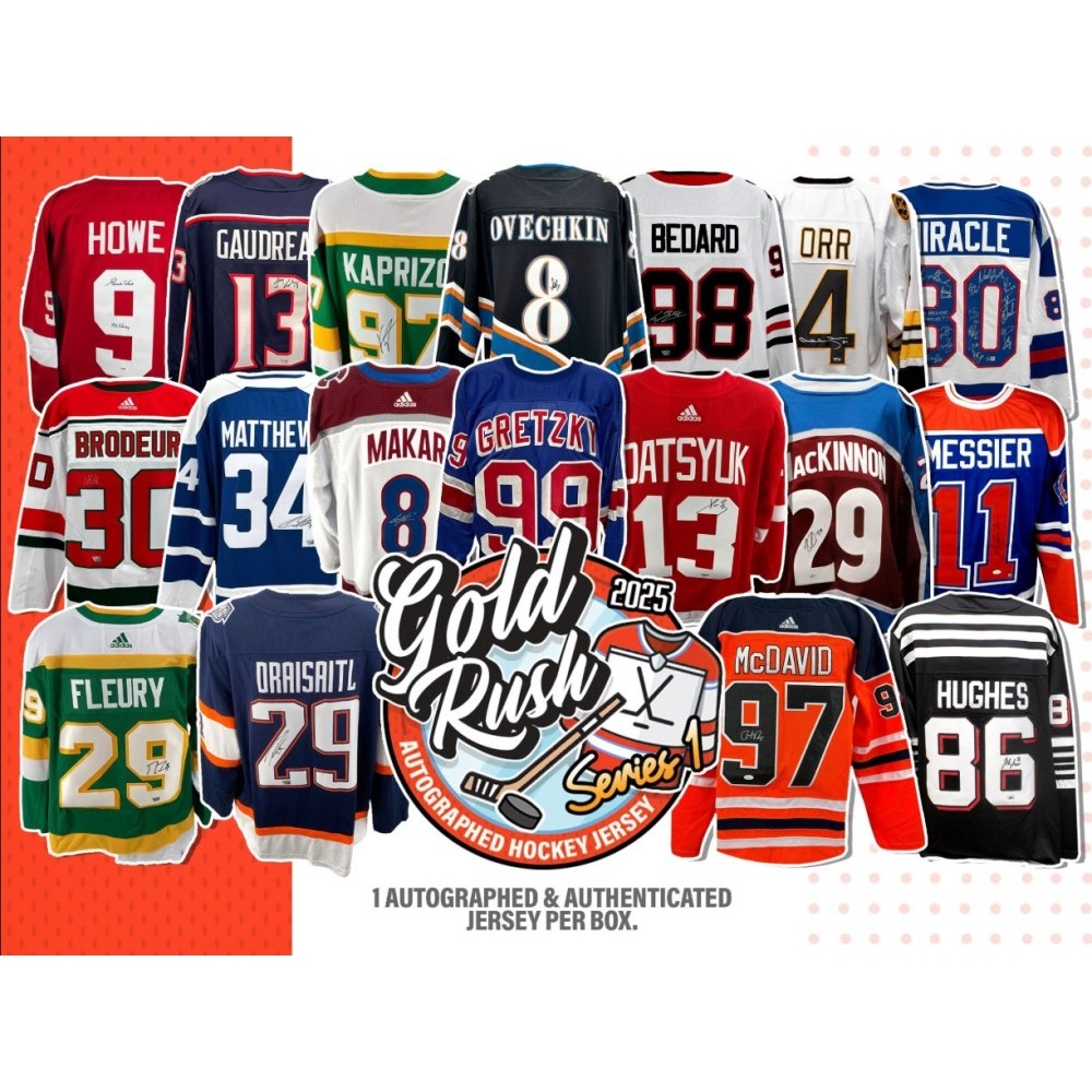2025 Gold Rush Autographed Hockey Jersey Series 1 6Box Case Steel