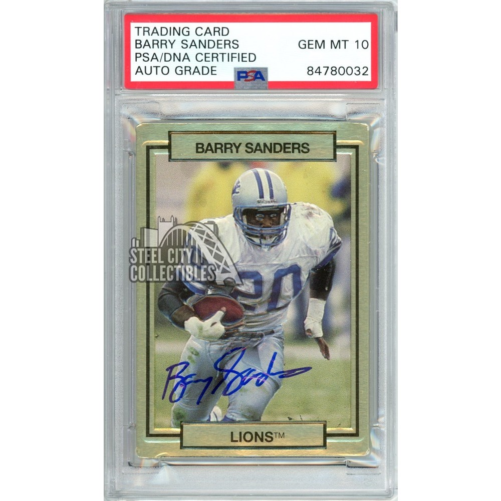 Barry Sanders 1990 Action Packed Autograph Card 78 PSA/DNA 10 Steel