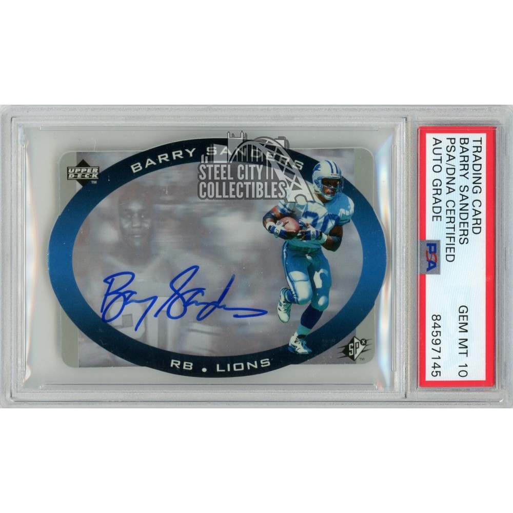 Barry Sanders 1995 Upper Deck SPX Autograph Card 16 PSA/DNA 10 Steel