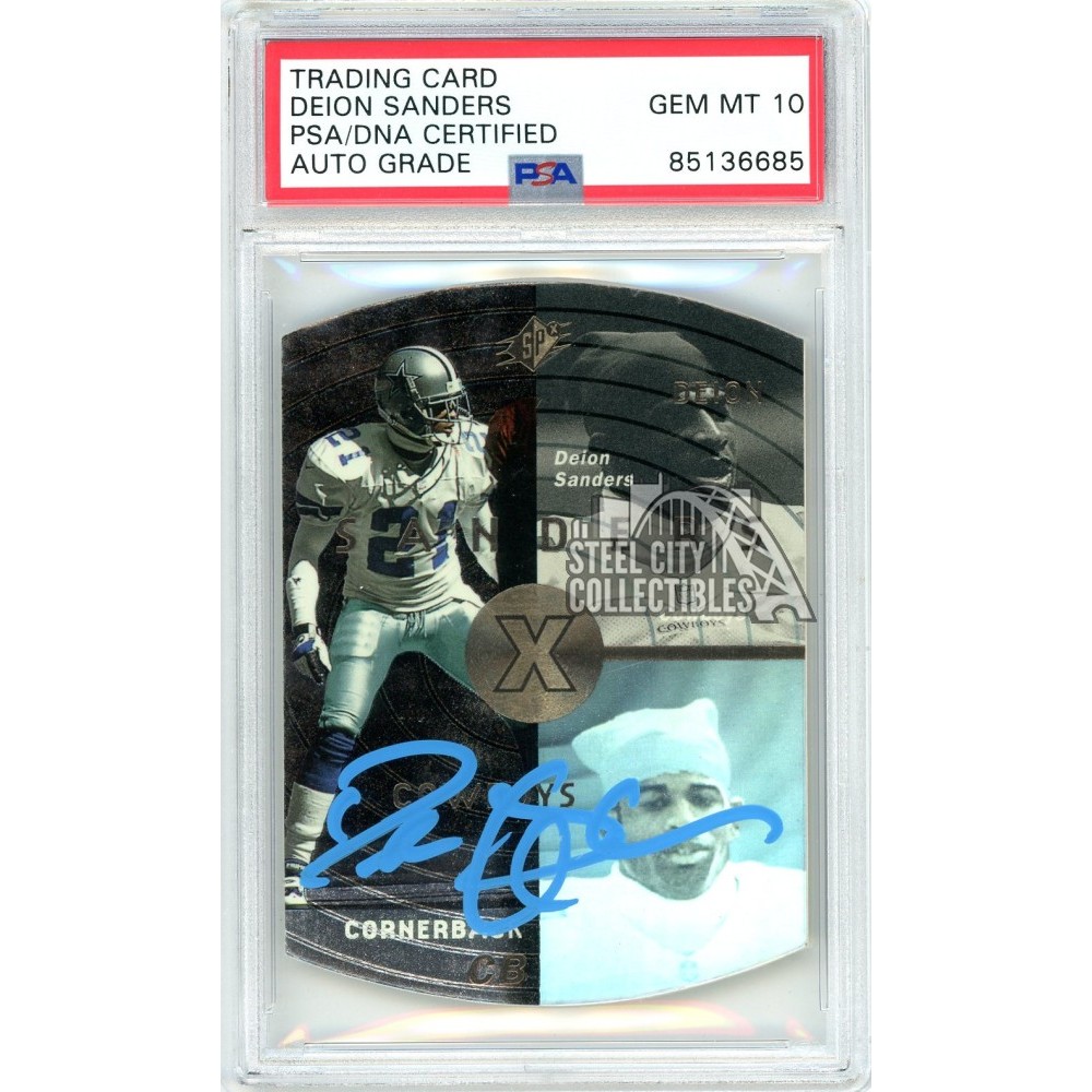 Deion Sanders 1998 Upper Deck SPX Autograph Card 13 PSA/DNA 10 (Blue