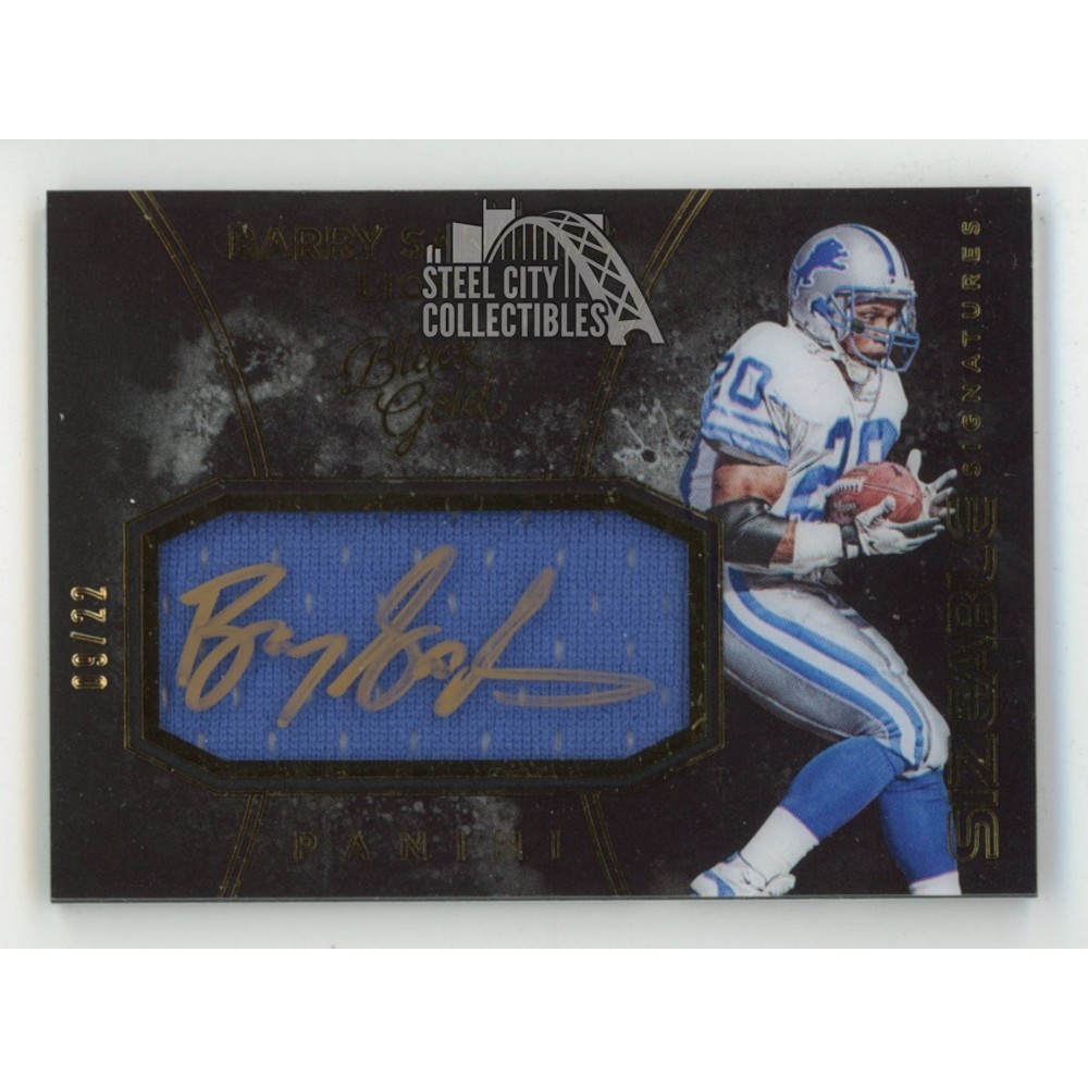 Barry Sanders 2016 Panini Black Gold Autograph Jersey Card #SS-BS