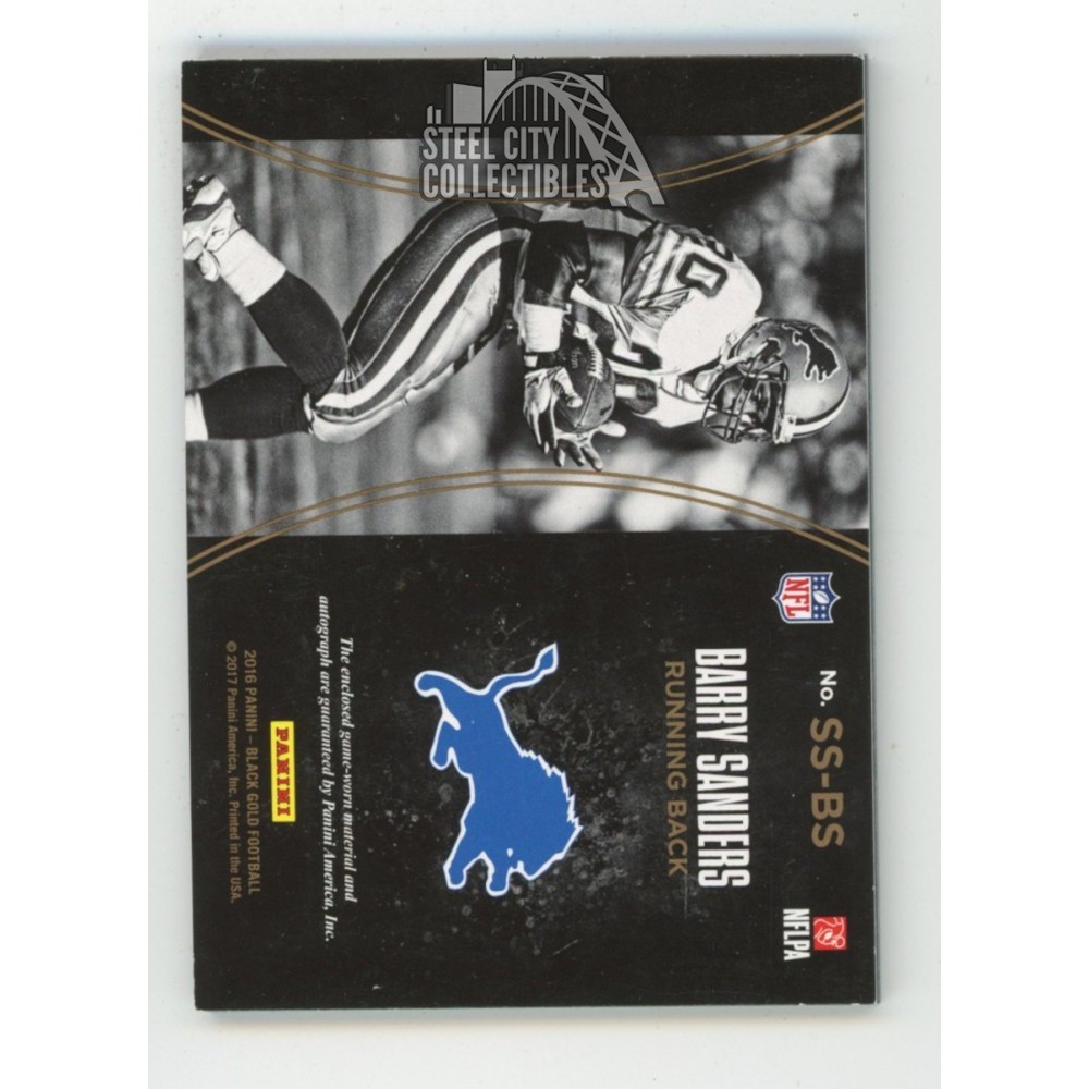 Barry Sanders 2016 Panini Black Gold Autograph Jersey Card #SS-BS