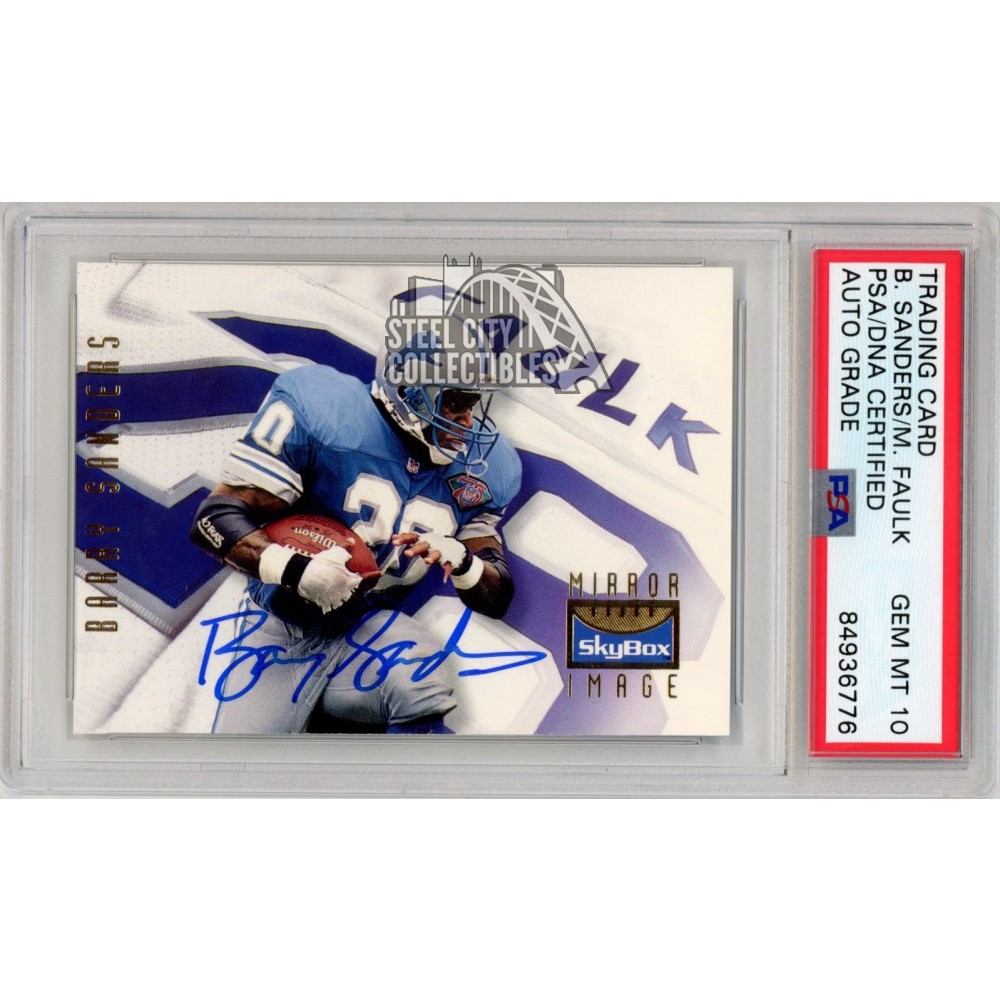 Barry Sanders/Marshall Faulk 1995 SkyBox Mirror Image Autograph