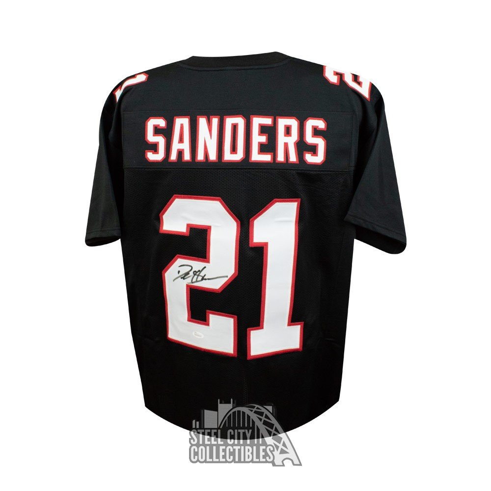 deion sanders black atlanta falcons jersey