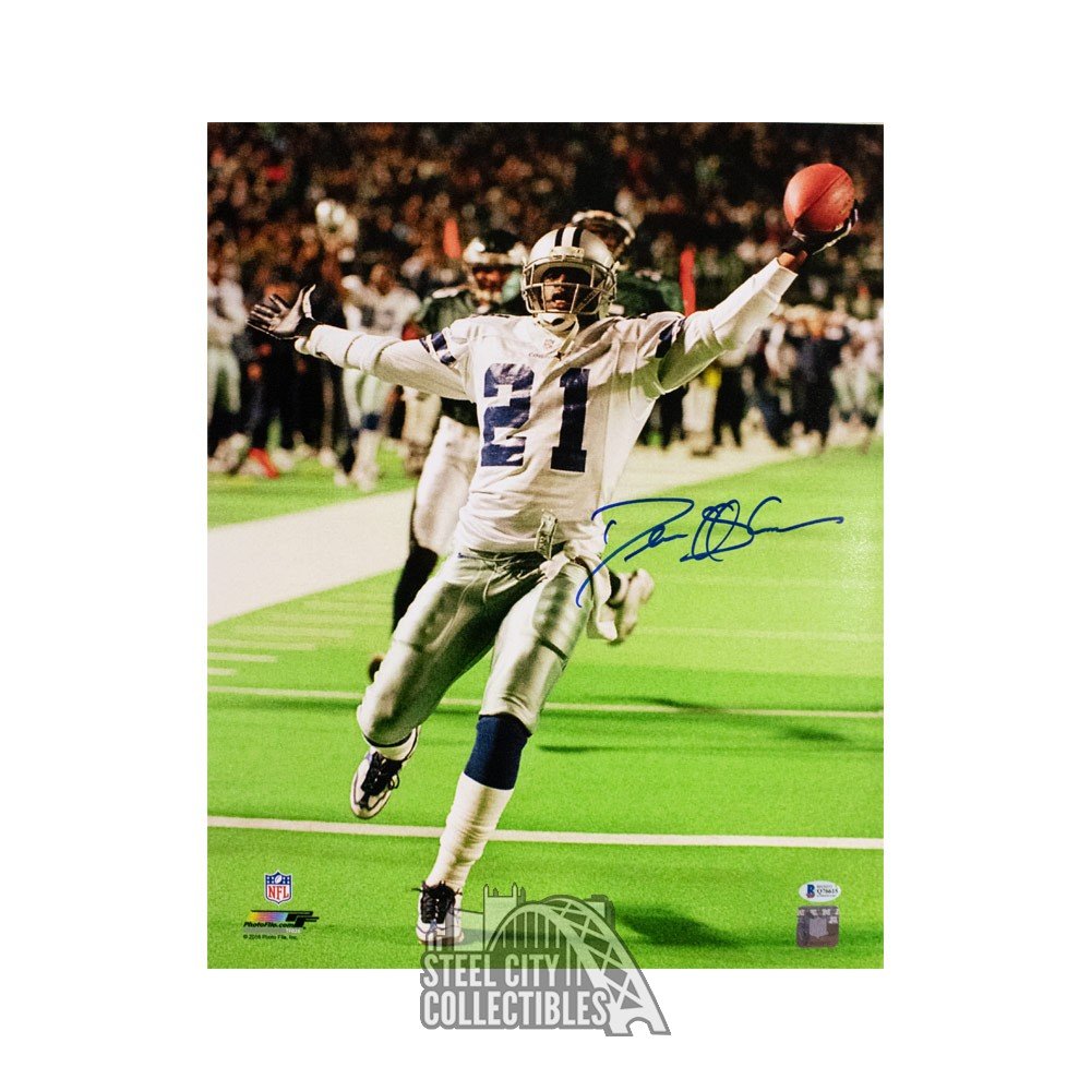 Deion Sanders Autographed Dallas Cowboys 16x20 Photo BAS COA