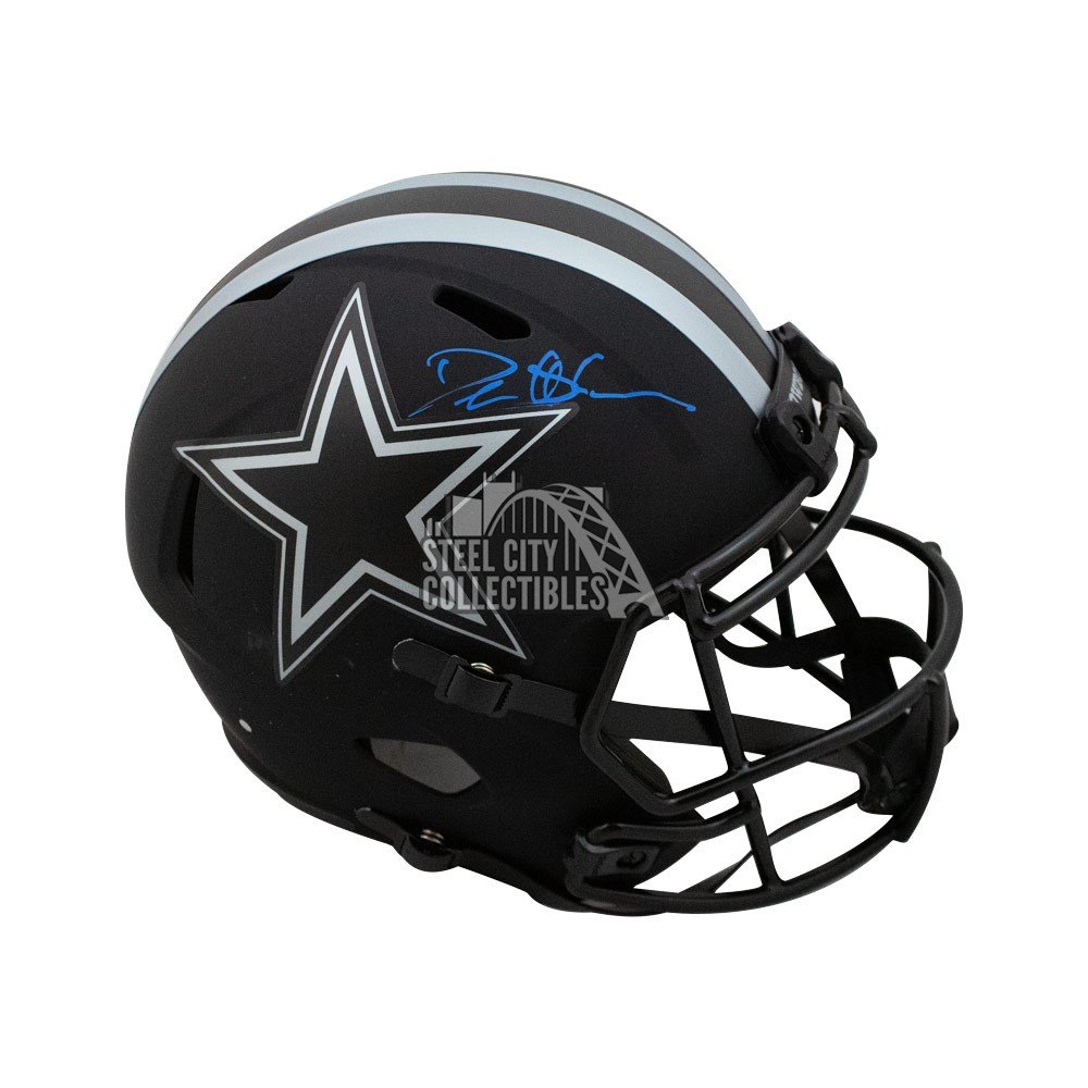 Deion Sanders Autographed Dallas Cowboys Black Matte Mini Helmet BAS