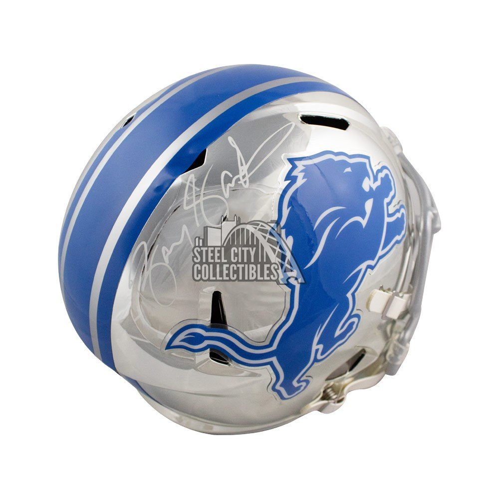 Barry Sanders Signed Lions Full-Size Authentic On-Field Chrome