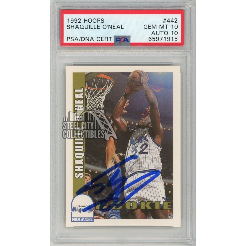 Shaquille O'Neal 1992-93 Hoops Autograph Rookie Card #442 PSA 10 PSA ...