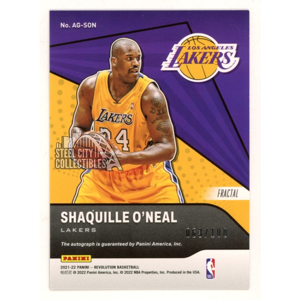 Shaquille O'Neal 2021-22 Panini Revolution Fractal Autograph Card