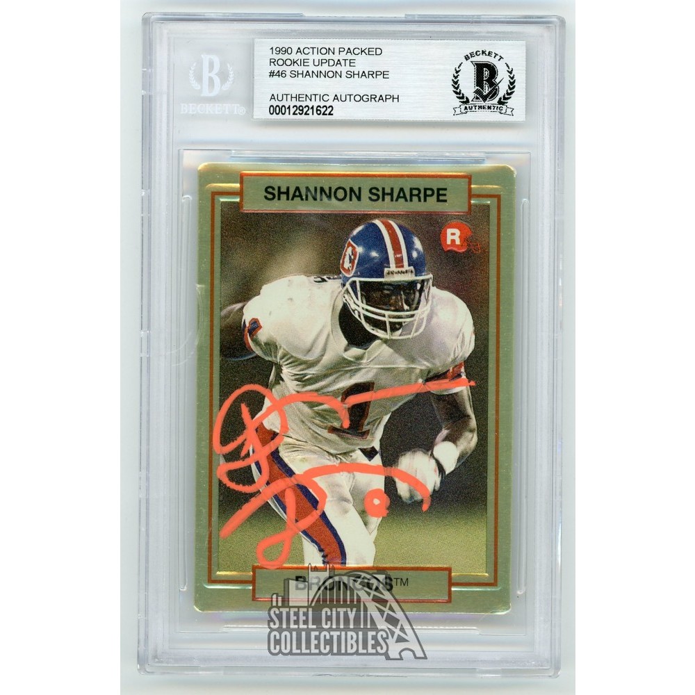 Shannon Sharpe 1990 Action Packed Rookie Update Auto Card #46