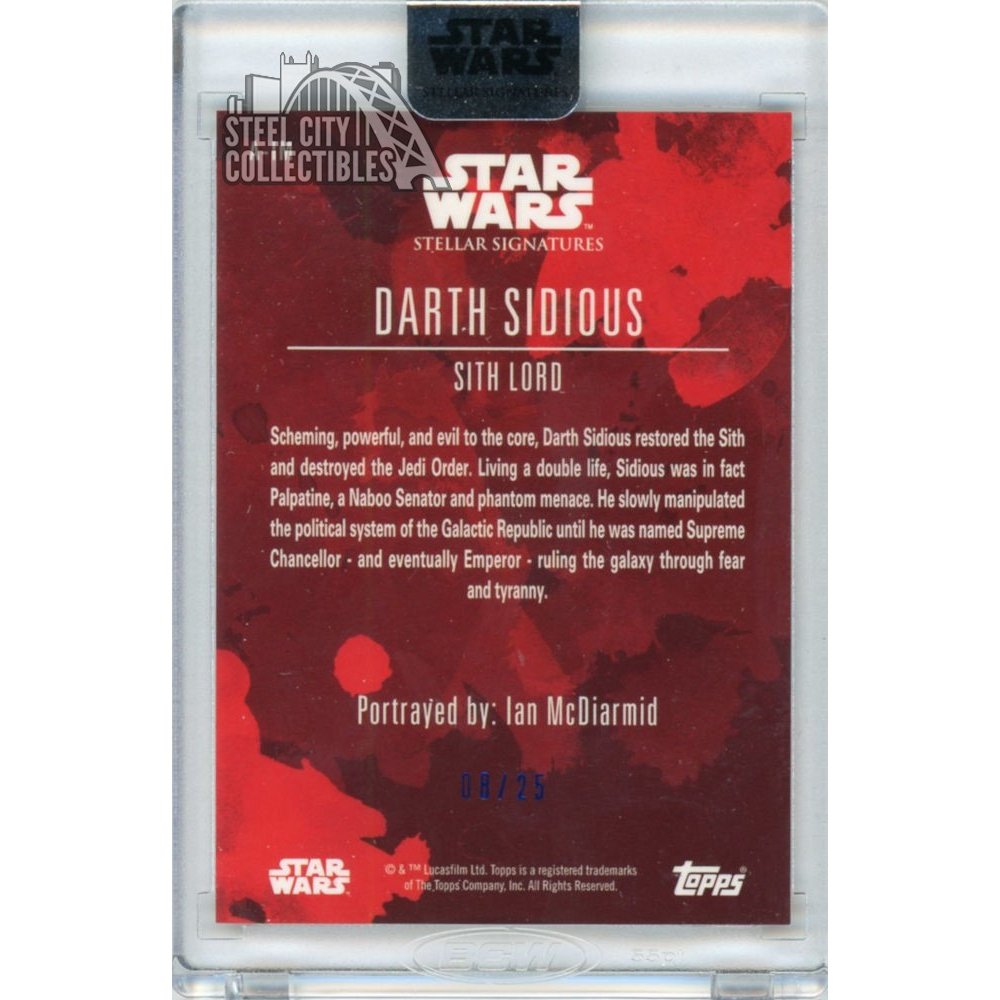 Ian McDiarmid Darth Sidious 2019 Topps Star Wars Stellar