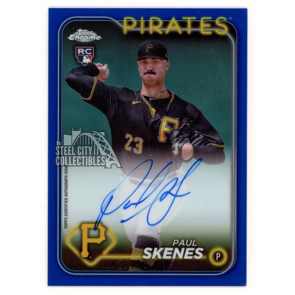 Paul Skenes 2024 Topps Chrome Blue Autograph Rookie Card #RA