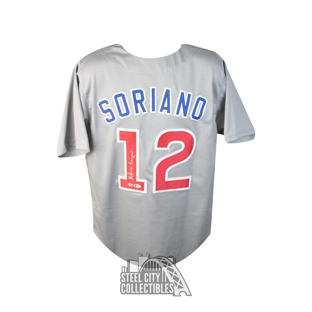 Alfonso Soriano Autographed Chicago Custom Gray Baseball Jersey