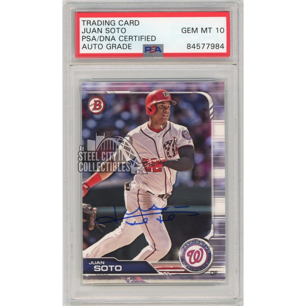 Juan Soto 2019 Bowman Baseball Autograph Card 92 PSA/DNA 10 Steel