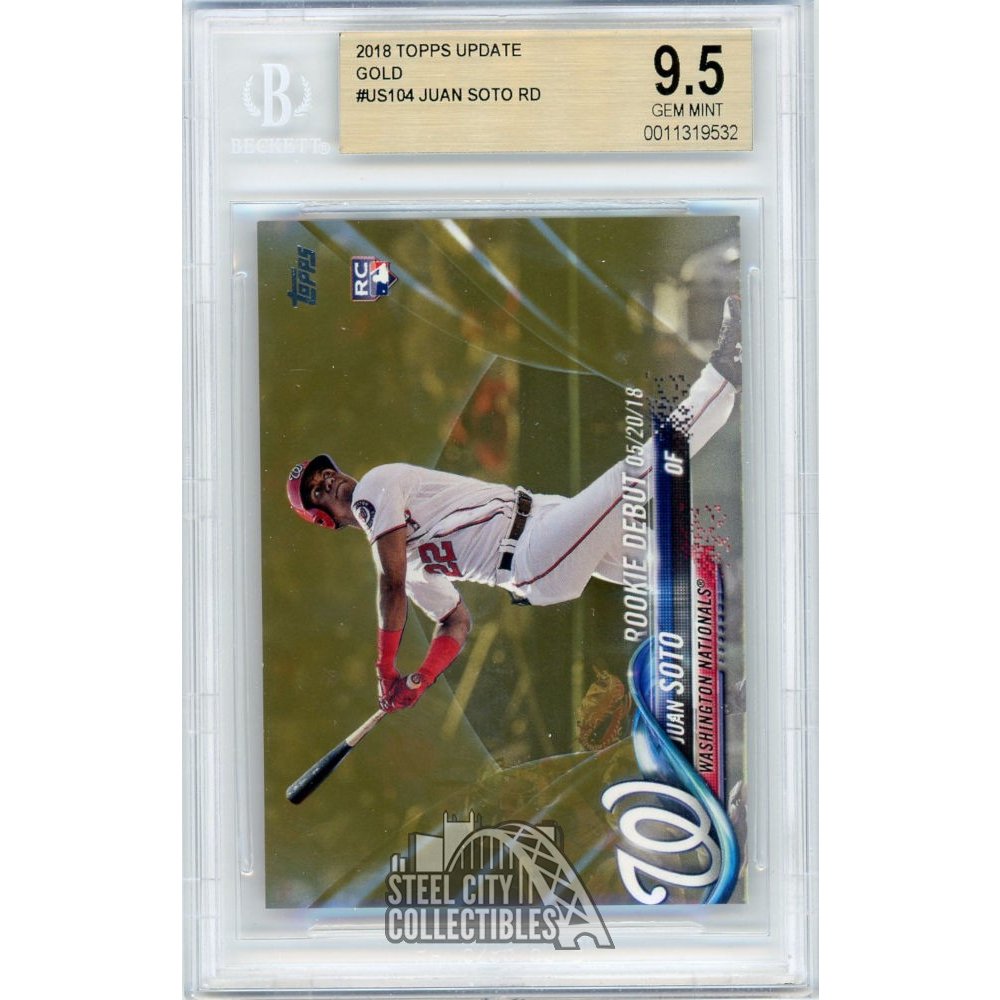 Juan Soto 2018 Topps Update Baseball Gold Rookie Card 1321 2018 BGS 9 