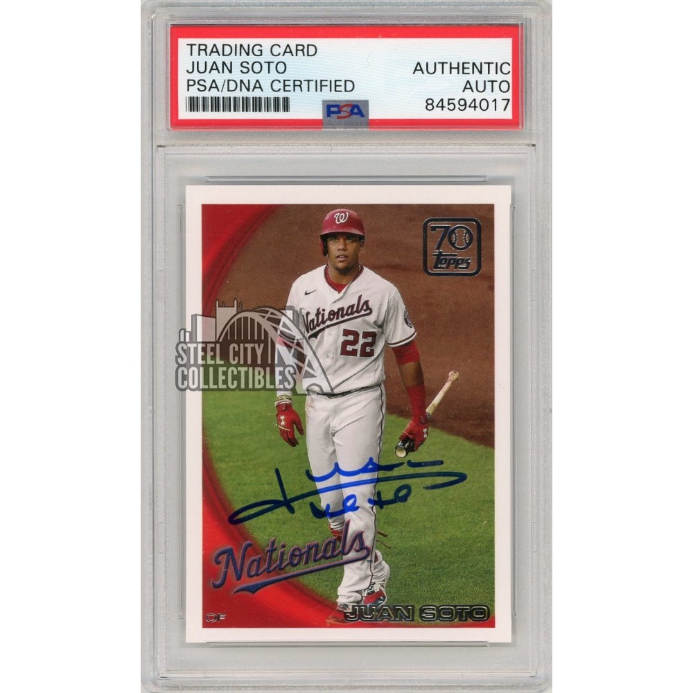 Juan Soto 2021 Topps Baseball Autograph Card 70YT60 PSA/DNA Steel