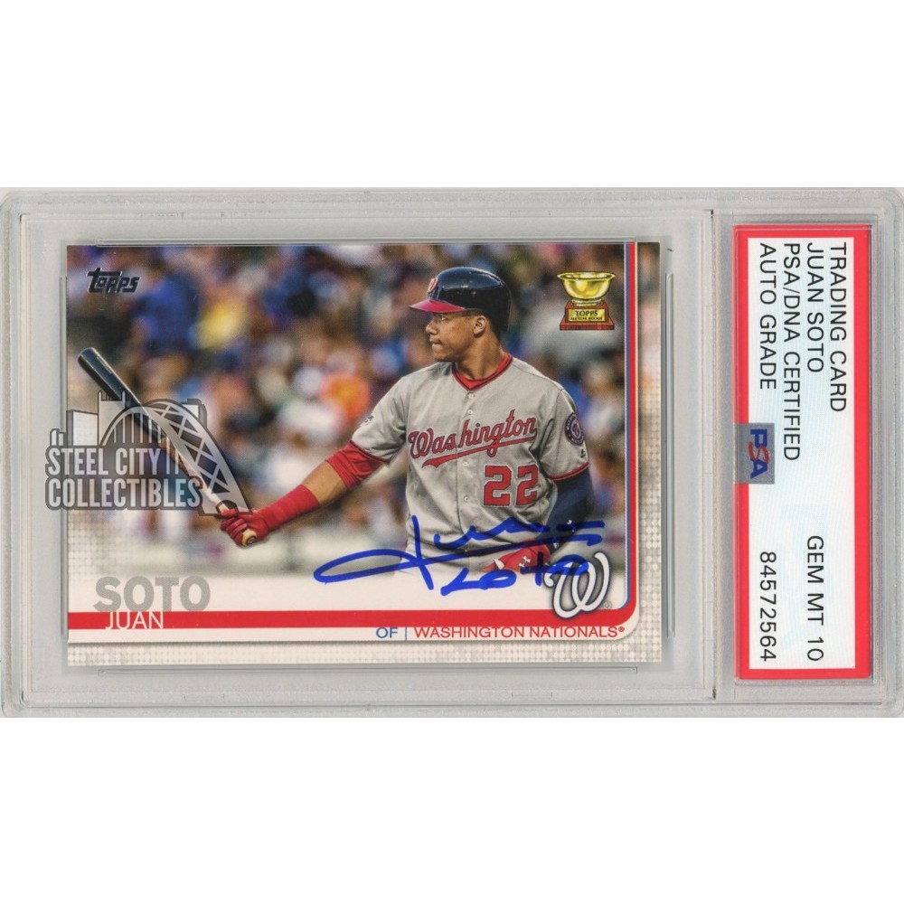 Juan Soto 2019 Topps Series 1 Autograph Card #213 PSA/DNA 10 