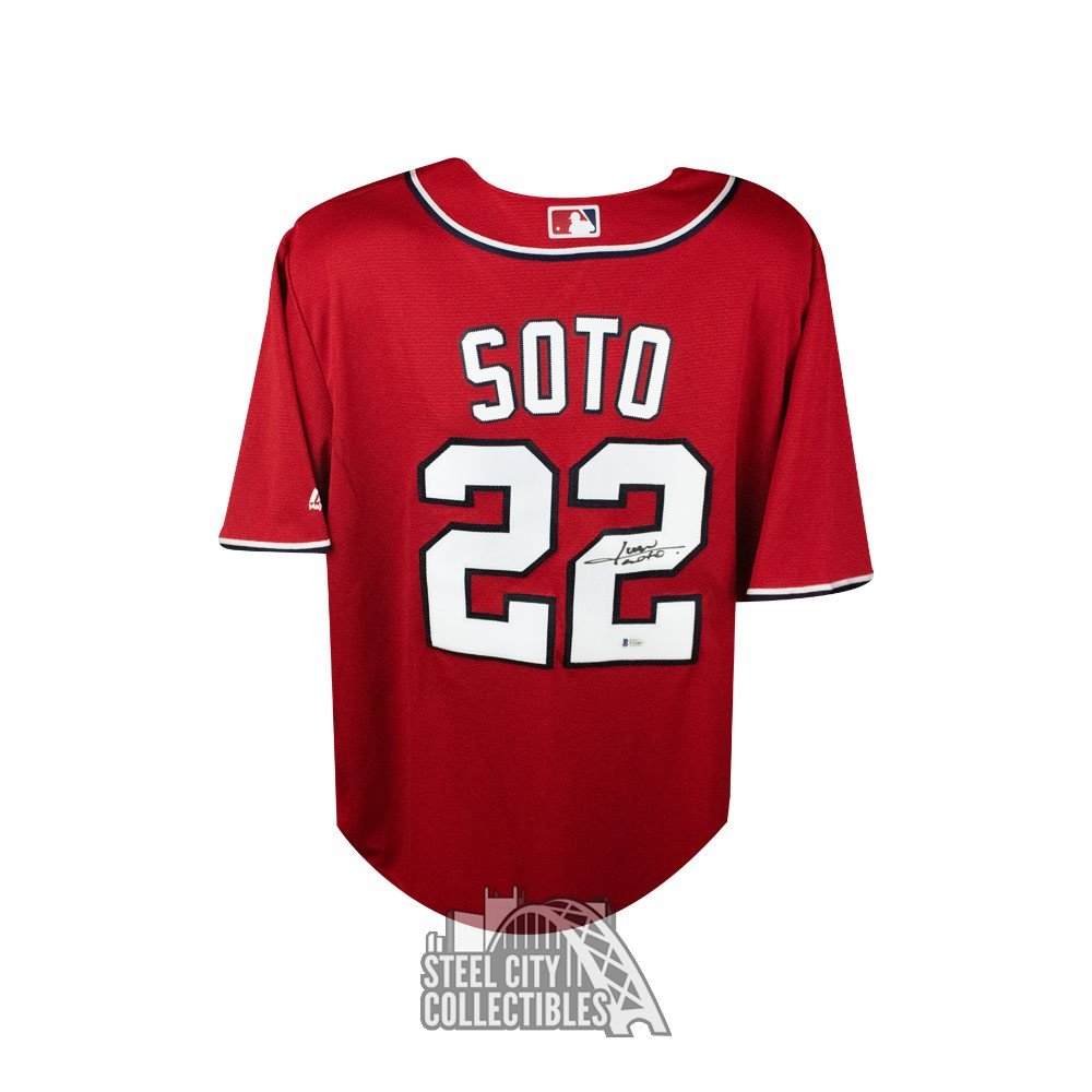 Juan Soto Autographed Washington Nationals Red Majestic Baseball