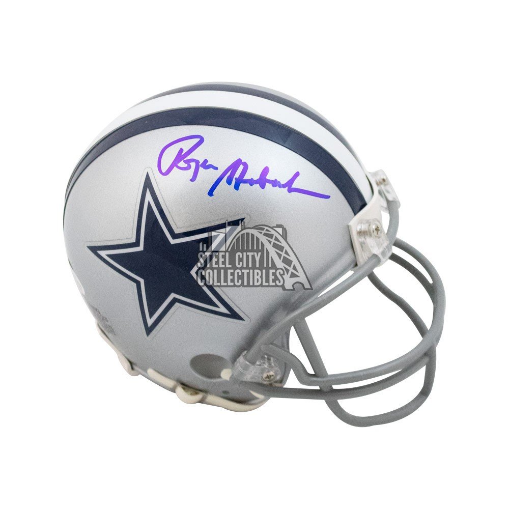 roger staubach autographed football
