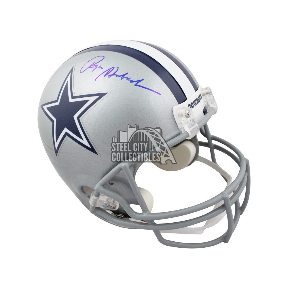 roger staubach autographed helmet