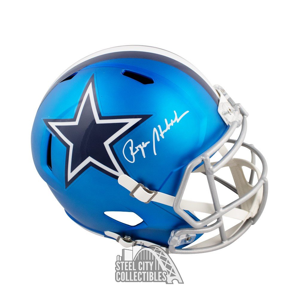 roger staubach autographed helmet