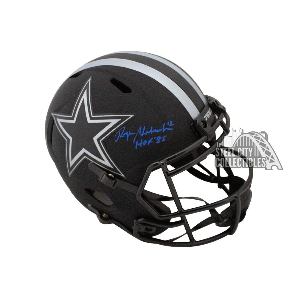 roger staubach signed football