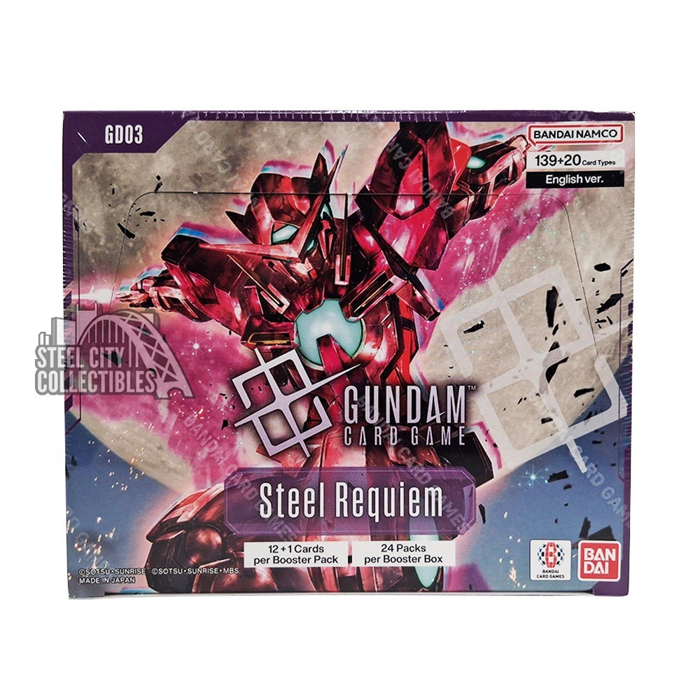 Bandai Gundam Card Game Steel Requiem Booster 12-Box Case | Steel