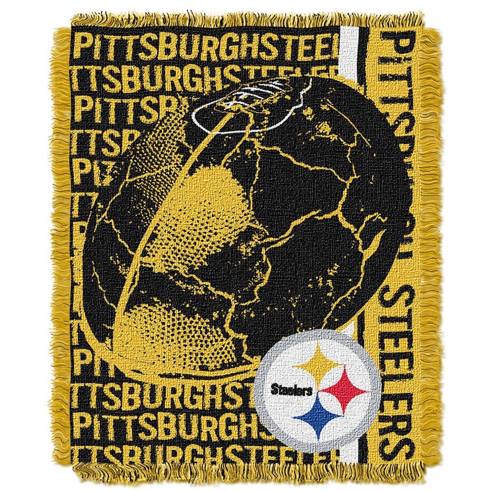 Pittsburgh Steelers NFL Triple Woven Double Play Jacquard Knit Throw Blanket Steel City Collectibles
