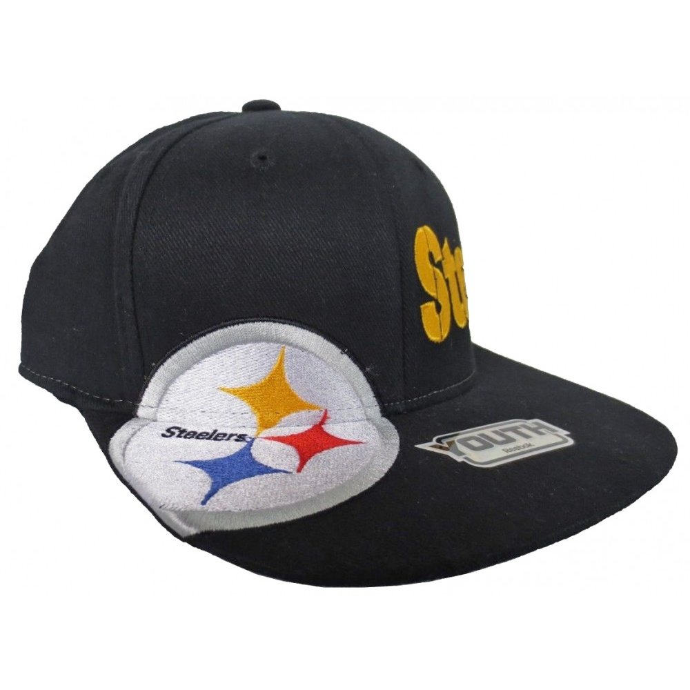 Pittsburgh Steelers Reebok NFL Black Flex Fitted Hat Youth