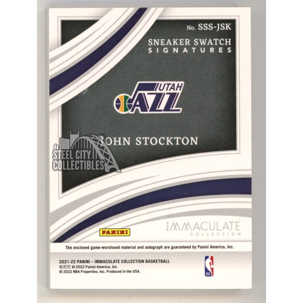 John Stockton 2021-22 Panini Immaculate Autograph Patch Card