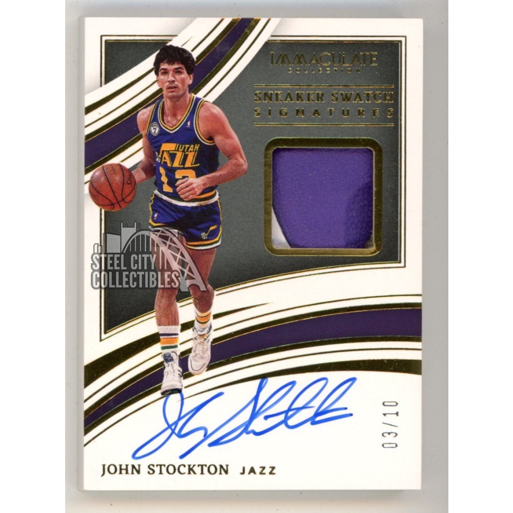 John Stockton 2021-22 Panini Immaculate Autograph Patch Card