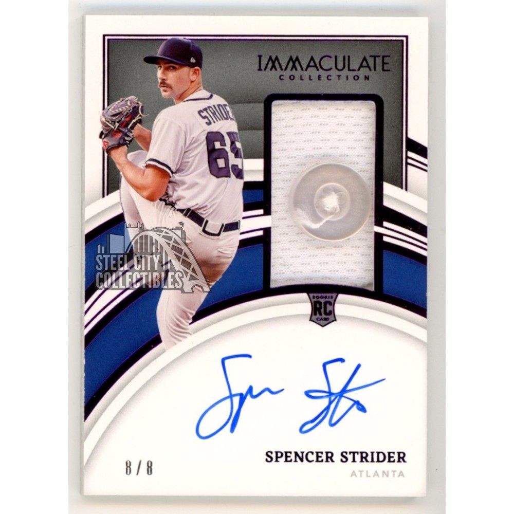 Spencer Strider 2022 Panini Immaculate Autograph Button Patch 