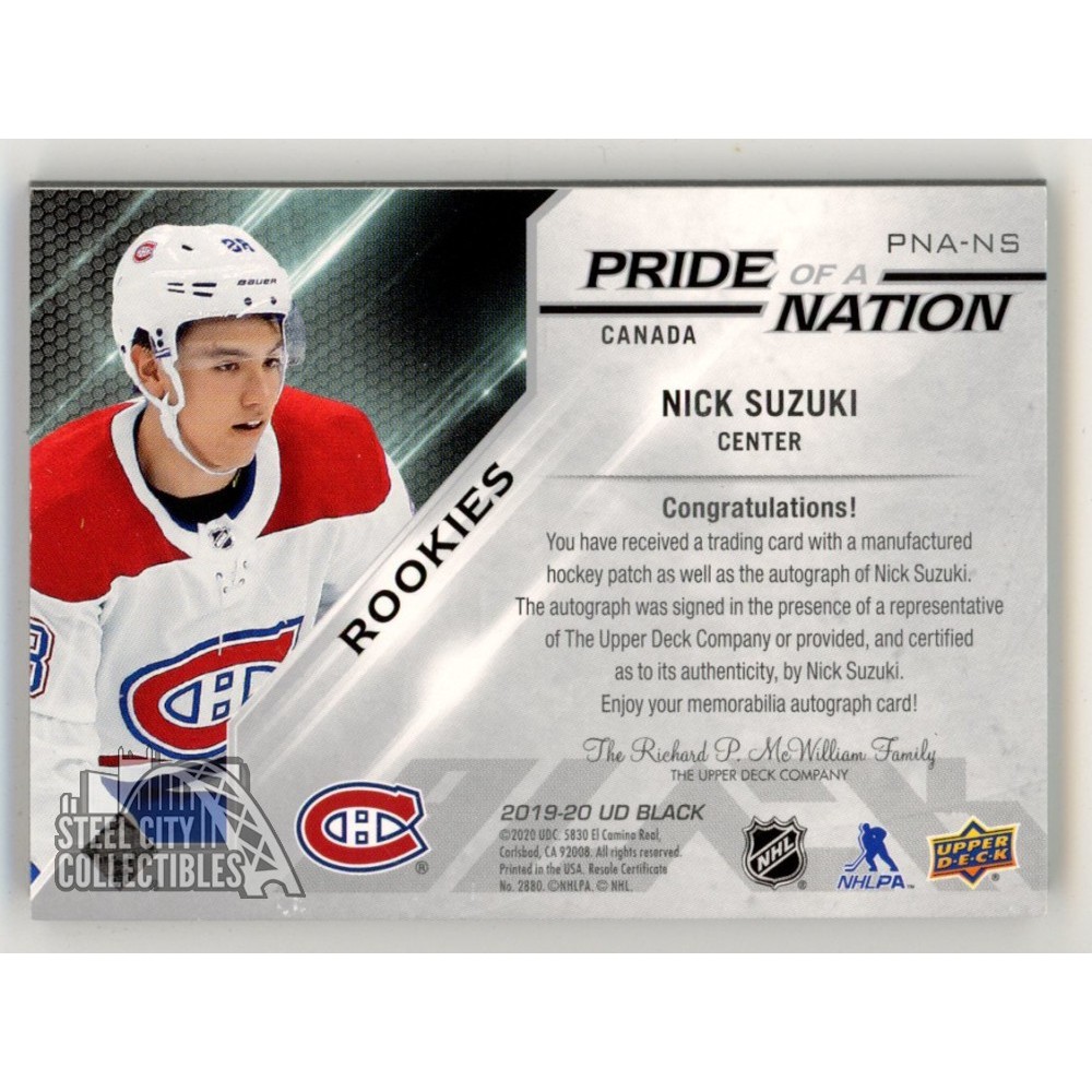 Nick Suzuki 2019-20 Upper Deck Black Diamond Pride Of A Nation