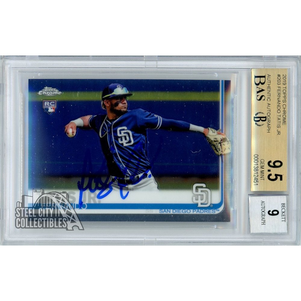 Fernando Tatis Jr 2019 Topps Chrome Autograph Rookie Card #203 BGS