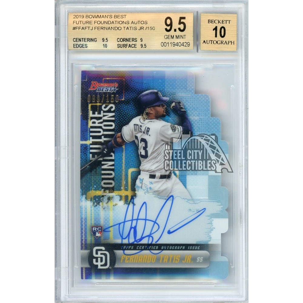 Fernando Tatis Jr 2019 Bowman's Best Foundations Blue Autograph ...