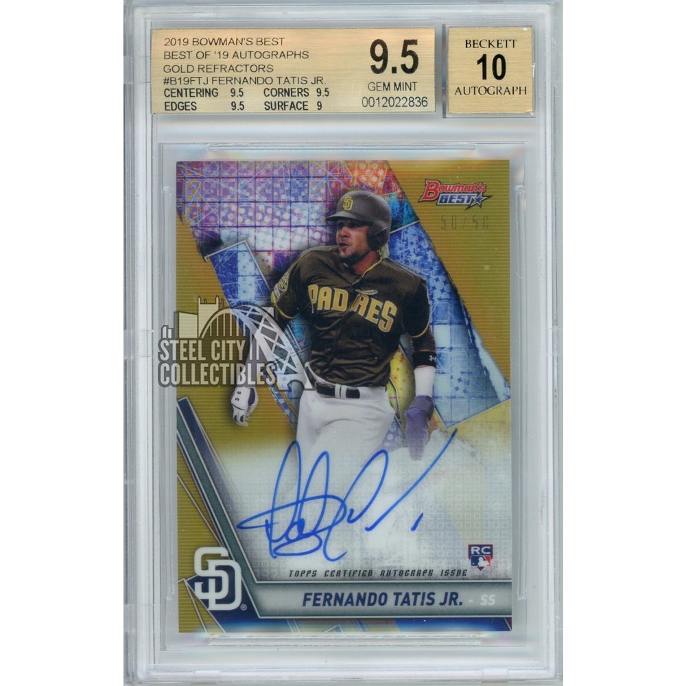 Fernando Tatis Jr 2019 Bowman's Best Gold Autograph Rookie Card 50 ...