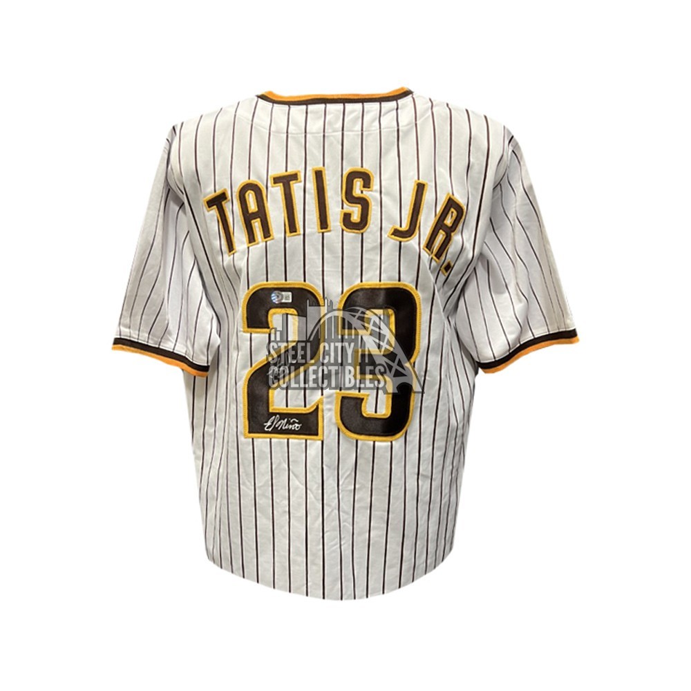 Fernando Tatis Jr Autographed San Diego Custom White Pinstripe Baseball  Jersey El Nino Inscription- BAS