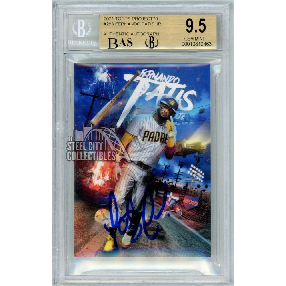 Fernando Tatis Jr 2021 Topps Project 70 Autographed Card #283 BGS 9.5 BAS  10 | Steel City Collectibles