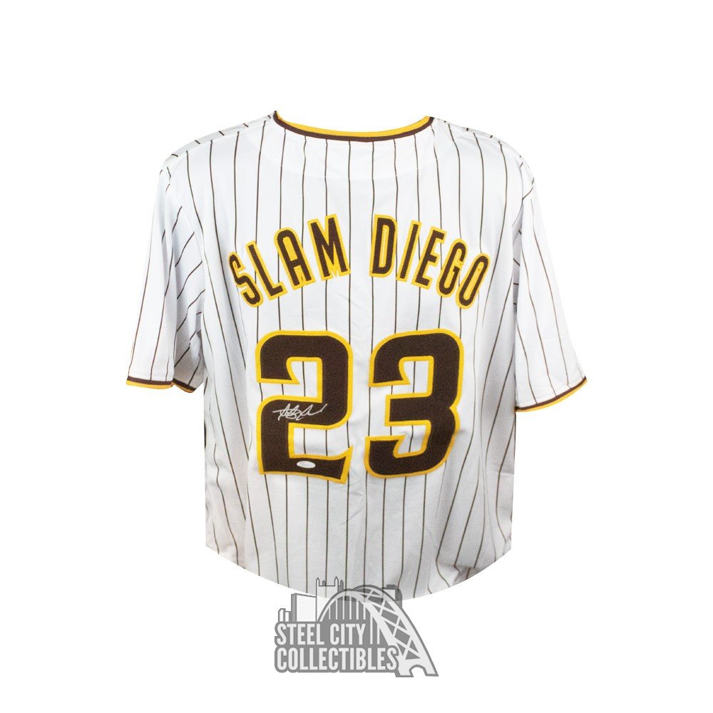 Fernando Tatis Jr Autographed Slam Diego San Diego White Pinstripe Custom  Baseball Jersey - JSA COA