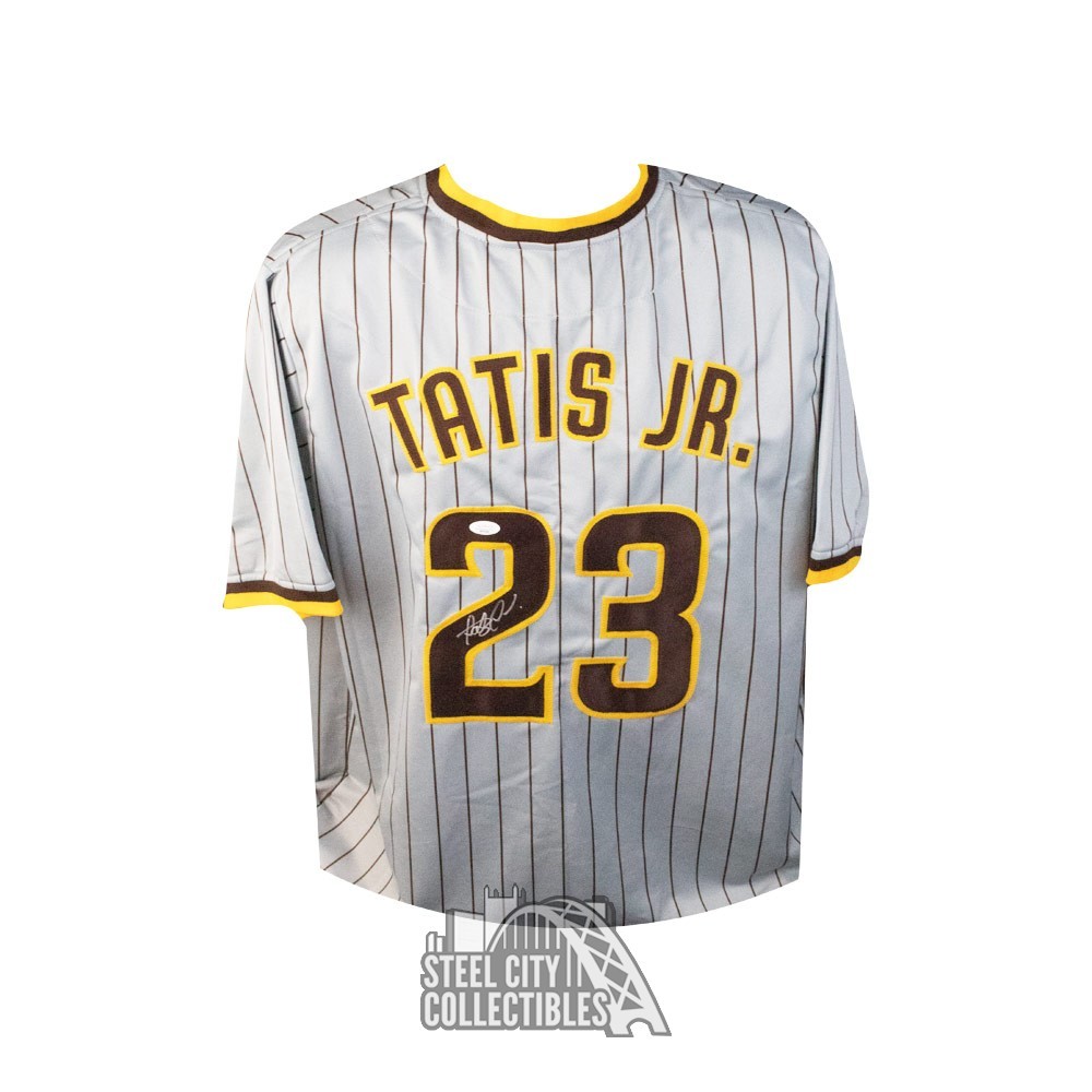 Fernando Tatis Signed San Diego Grey Pinstripe Baseball Jersey