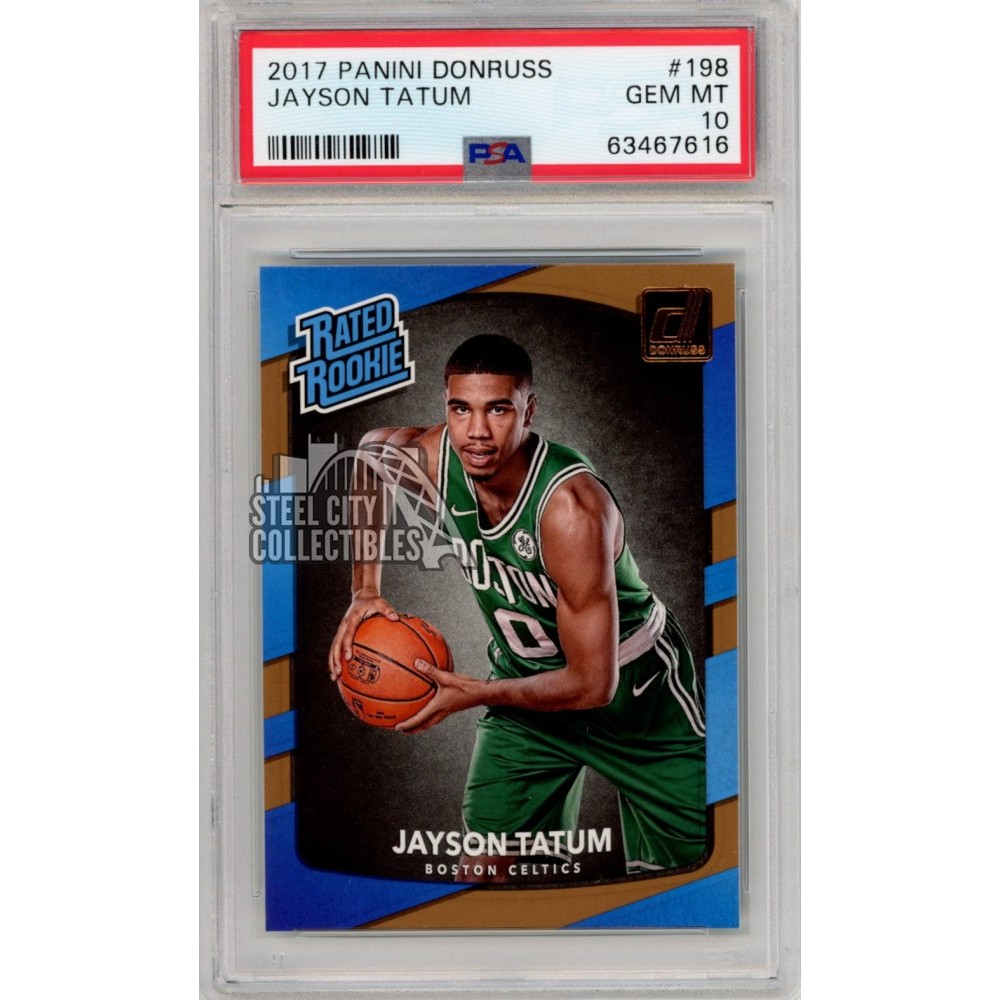 Jayson Tatum 2017-18 Panini Donruss Rookie Card RC #198 PSA 10 Gem 