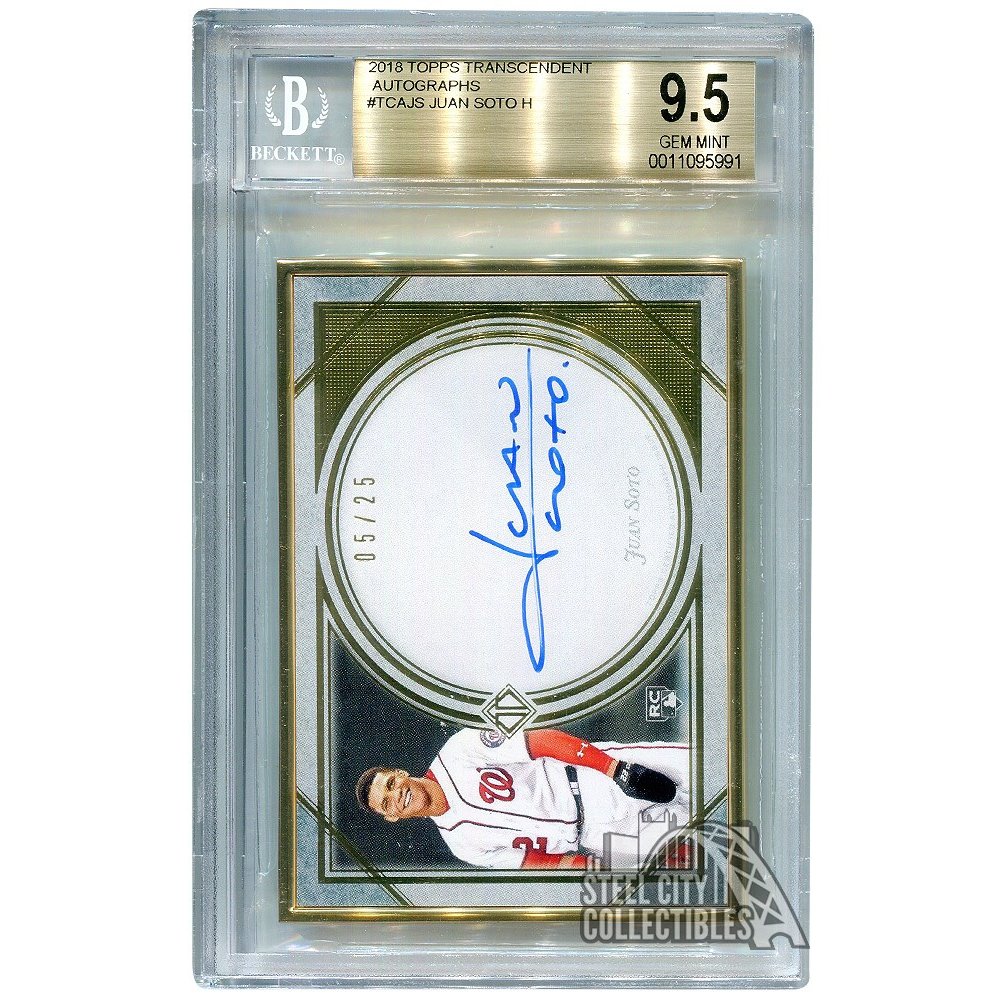 Juan Soto 2018 Topps Transcendent Autographed Rookie Card RC 5 25 BGS 