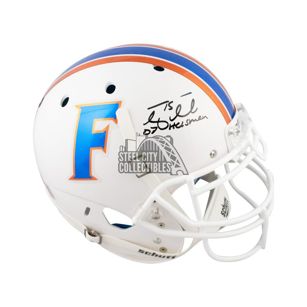 PSA/DNA Tim Tebow Autographed Hand Signed Florida Gators White Speed Full Size Football Helmet with 07 Heisman inscription 
