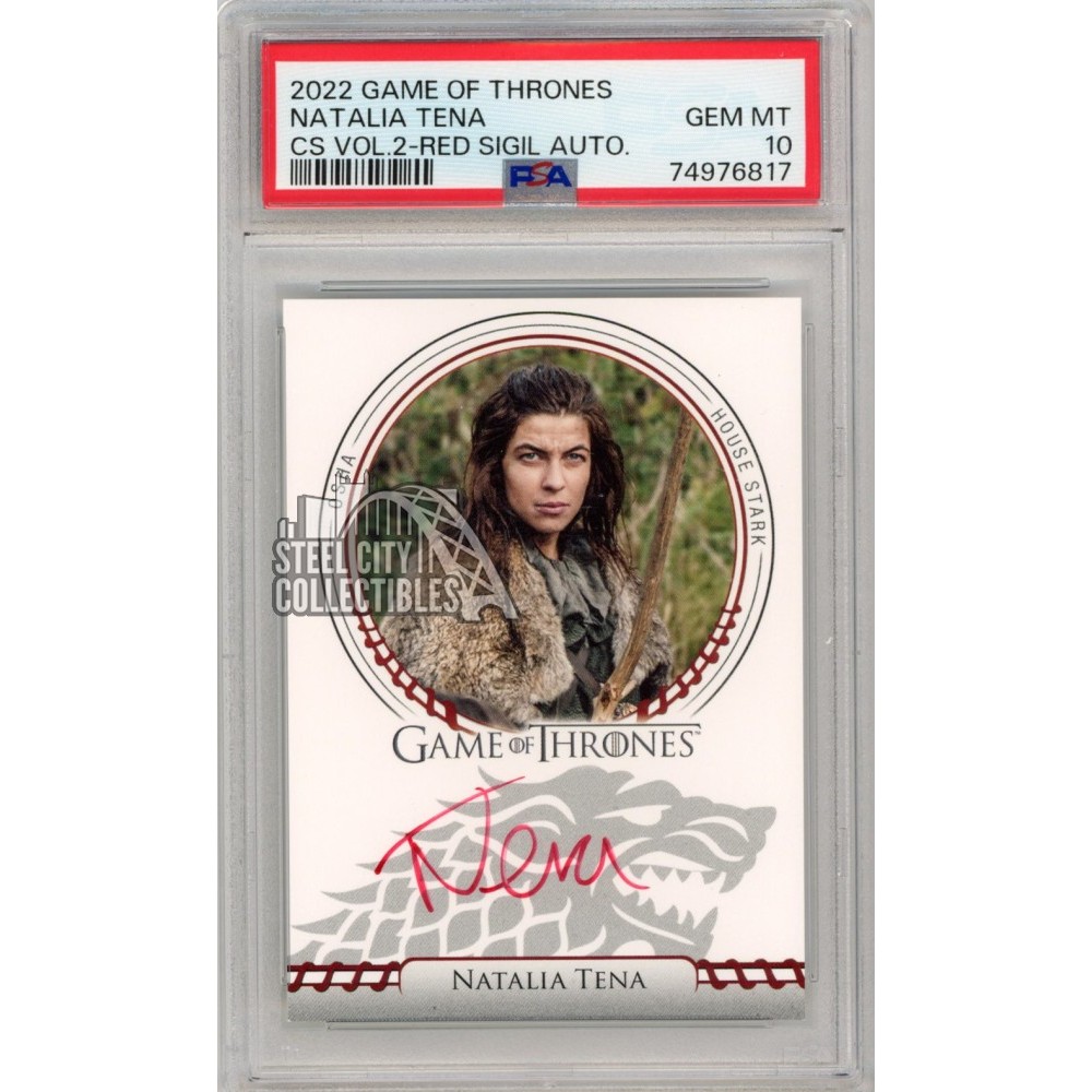 Natalia Tena Osha 2022 Game Of Thrones Red Ink Autograph Card PSA